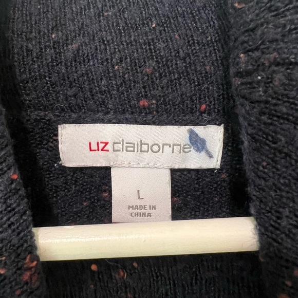 Liz Claiborne Navy Speckled Donegal Cowl Neck
Sweater Dress Size Large - Picture 5 of 8